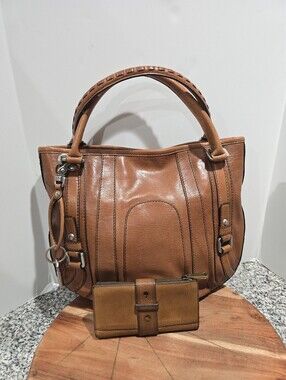 Fifty four Fossil large brown leather & wallet